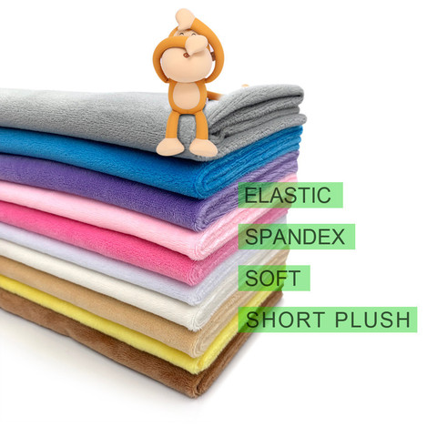 2022 Newest 1mm Pile Super Stretch 5% Spandex 165x80CM Soft Short Plush Fabric Toys Cloth Sofa Clothing Pajamas Sewing Material ► Photo 1/6