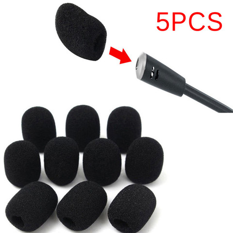 Wholesale 5Pcs Headset Microphone Foam Earphone Mic Grill Windshield Sponge Foam Pads Cover Black Mic Cover 30mm*20mm*8mm ► Photo 1/5