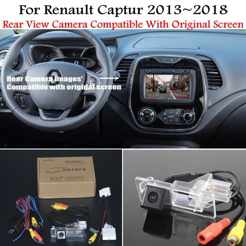 Car Rear View Camera For Renault Captur 2013~2022 With 24Pin Adapter Cable Original Screen Compatible Sets Backup Reverse Camera ► Photo 1/6