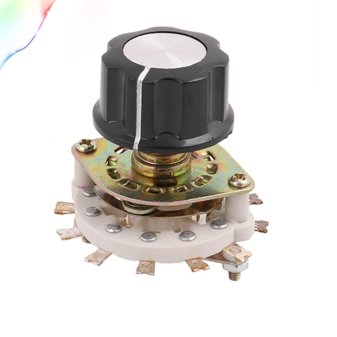 KCZ 1 Pole 7 Position 6mm Dia Shaft Band Channel Rotary Switch Selector w Cap ► Photo 1/2