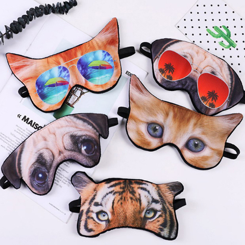 Sleep Eye Mask Cotton 3D Animal Eyeshade Cute Eyepatch Sleeping Mask Travel Eye Cover Rest Eye Band Sleep Aid Kids Eye Blindfold ► Photo 1/6