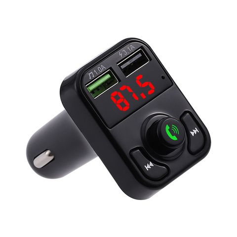 Elistooop FM Transmitter Aux Modulator Bluetooth 5.0 Handsfree Car Kit Car Audio MP3 Player Dual USB Car 3.1A Quick Car Charger ► Photo 1/6
