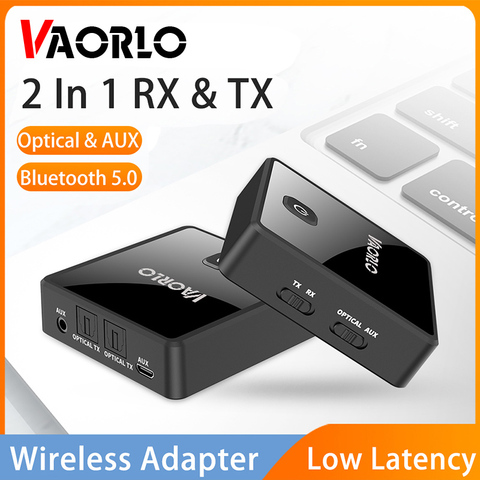 VAORLO Low Latency Bluetooth 5.0 Audio Transmitter Receiver Stereo Music For TV PC Car Wireless Adapter RCA/SPDIF/3.5mm Aux Jack ► Photo 1/6