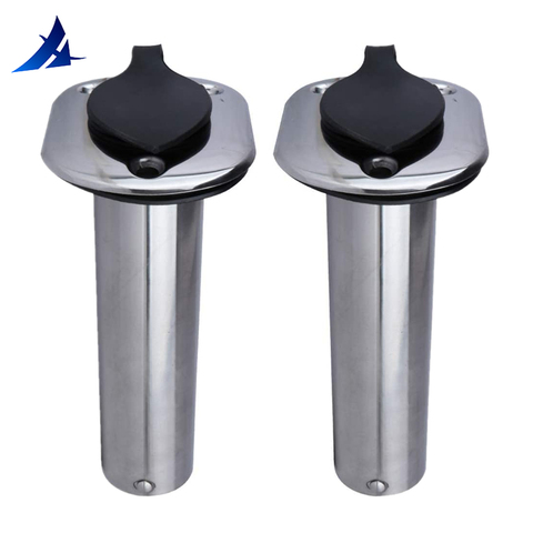 2 pieces Stainless Steel Flush Mount Fishing Rod Holder 90 Degree Rod Pod for Marine Boat ► Photo 1/6