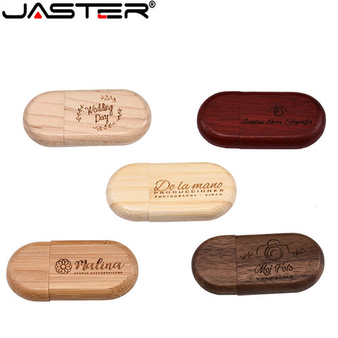 JASTER 1PCS free custom logo wooden+Box pendrive 4GB 8GB 16GB 32GB 64GB usb Flash Drive U disk Memory stick wedding Gift ► Photo 1/6