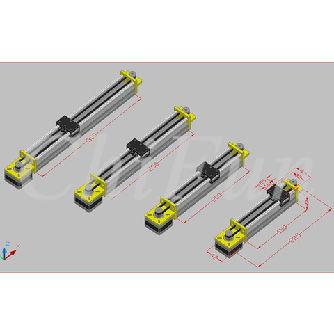 Y42-150mm, 200mm, 250mm, 300mm Linear Slider Stepper Motor Double Ball Bearing Guide Rail ► Photo 1/3