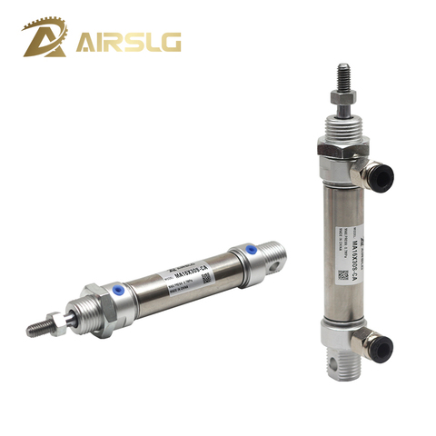 AIRTAC type Pneumatic Stainless Air Cylinder Bore 20mm 10-300mm stroke Double Action Mini Round Cylinders MA20x100S-CA-U-CM ► Photo 1/6