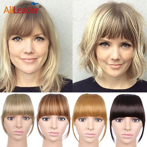 Alileader New Blunt Bangs Soft Light Synthetic Hair Bangs Clip On Hair Style Extensions False Fringe More Durable Straight Bang ► Photo 1/6