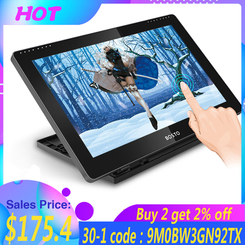 BOSTO BT-16HDT Portable 15.6Inch H-IPS LCD Graphics Drawing Tablet Display 8192 Pressure Level Passive Technology with Stylu Pen ► Photo 1/6