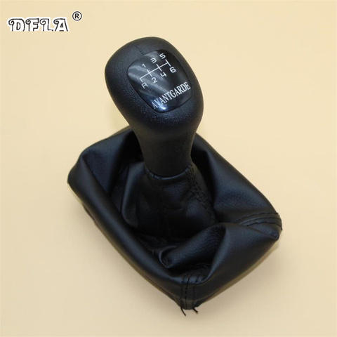 6 Speed Car Stick Gear Shift Knob With Leather Gaiter For Mercedes Benz W202 C (93-01) W208 CLK (97-03) W210 E (95-03) AVANTGARD ► Photo 1/6