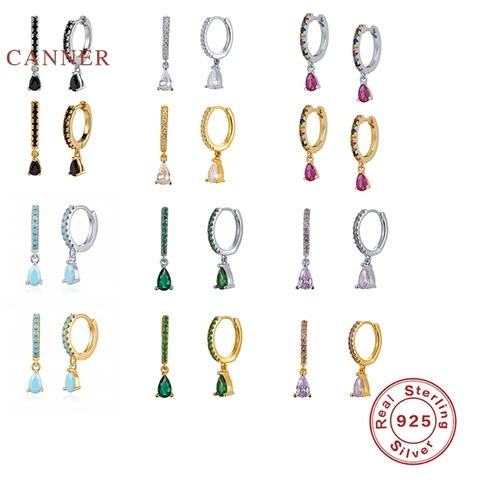CANNER Diamond-studded Zircon Water Earrings Hoops 925 Sterling Silver Earrings For Women Silver Jewelry Earring Aretes ► Photo 1/6