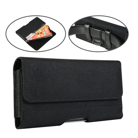 Universal Casual Phone Pouch For Samsung S20 ultra S10Lite Note20 10 9 8 Plus Case Belt Clip Holster Oxford Cloth Bag Flip Cover ► Photo 1/6