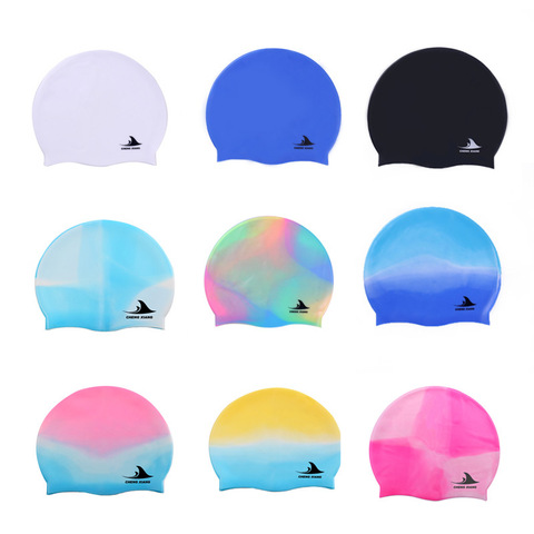 2022 New Waterproof Elastic Silicone Swimming Hat Women Unisex Long Hair Bathing Cap Swimming Cap Stretch Drape Swim Pool Sport ► Photo 1/6