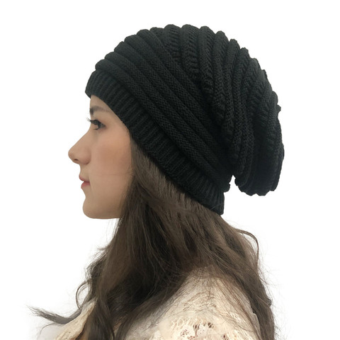 Unisex Knitted Beanie Hat 2022 Fashion Women Mens Crochet Slouchy Knit Wool Baggy Hat Winter Warm Outdoor Hip Hop Ski Cap ► Photo 1/6
