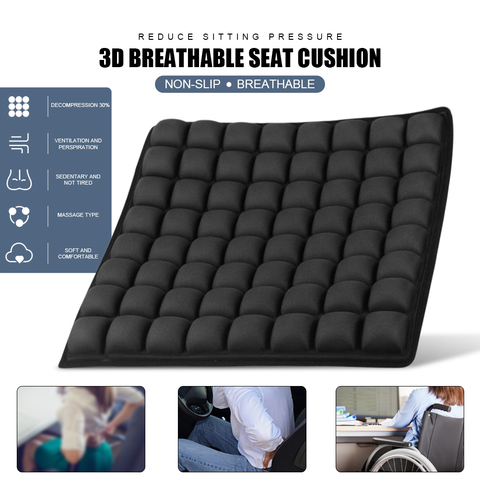 Seat Cushion Nonslip Chair Pad Breathable Hip Protector For Wheelchair Office Chair Cars Home Living Pressure Relief 45X45CM ► Photo 1/6