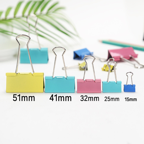 25 PCS/lot Colorful Metal Paper Binder Clips Of High Quality 15mm Office Supplies Office Stationery Binding Supplies ► Photo 1/6