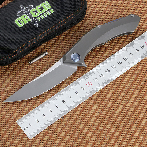 Green thorn poluchetkiy titanium alloy turning knife, D2 blade, camping field survival knife, practical fruit knife, EDC tool ► Photo 1/1