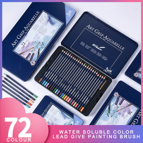 water soluble color pencils set 12/24/36/48/72 colors thick triangle log painting children cartoon drawing pencil Art supplies ► Photo 1/6