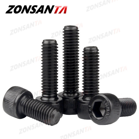 ZONSANTA M2 M3 M4 M5 M6 M8 Hex allen Socket Cap Head Screw Black grade 12.9 Metric Diy Screws Furniture Bolts Furniture ship car ► Photo 1/6