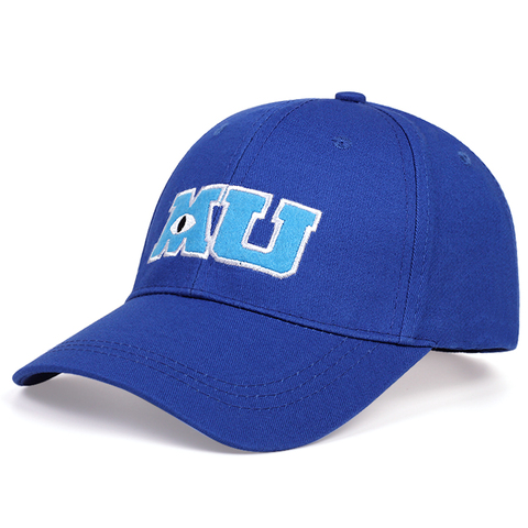 Fashion men baseball cap Monsters University Sullivan Sulley Mike MU Letters Embroidery Caps Blue Hat Sun Hats snapback hats ► Photo 1/5