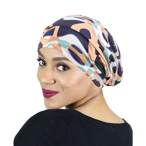 Muslim Turban Hat For Women Stretch Night Cap Layer Satin Lined Chemo Head Cover Head Accessories Bonnet Reversible Sleep Hat ► Photo 1/6