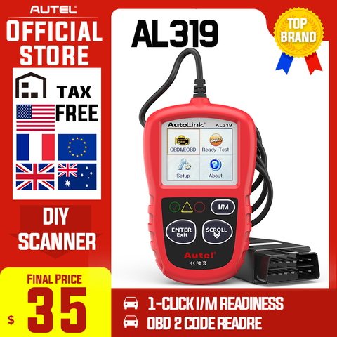 Autel AL319 OBD2 CAN Code Reader Auto Car Diagnostic Tool  View Freeze Frame Data OBDII OBD 2 Scanner Automotive PK elm327 ML319 ► Photo 1/6