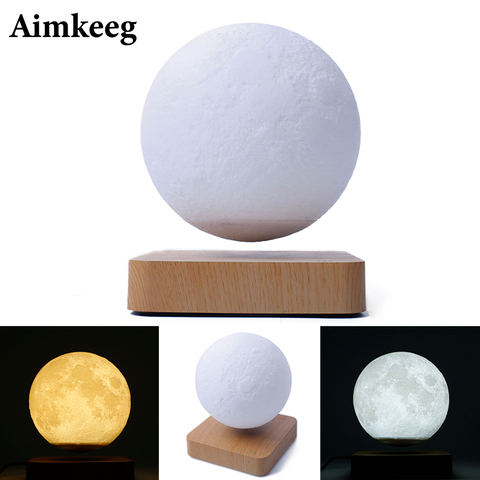2022 New Magnetic Levitation Moon Lamp LED Decoration Table Light Touched Switch for Bedroom Bedside Children Night Light ► Photo 1/6