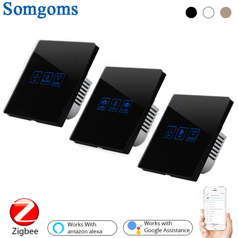 ZigBee Smart home wifi wall touch switch Dimmer/Fan/Curtain Switch Smart Touch Switch Compatible with Tuya APP Alexa Google Home ► Photo 1/6