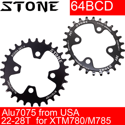 Stone Chainring 64BCD Oval Round for Shimano XTM780 M785  22T 24t 26t 28T tooth MTB Bike Chainwheel Tooth Plate 64 bcd ► Photo 1/6