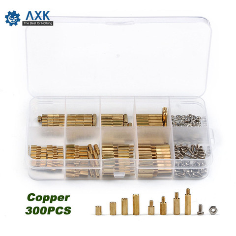 Nut Fastener Tool Set Brass Copper 300 Pcs Stand Hex Socket Screws M3 Electrical Pan M3 Pillar Off Sex Column Spacer Crew For ► Photo 1/6