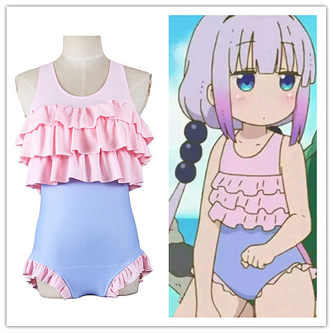 anime Chi no Maid Dragon Anime Kanna Kobayashi Cosplay sexy swimsuit Kobayashi's Dragon Maid Kanna Kamui swimsuit ► Photo 1/6