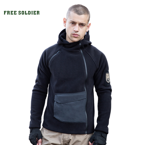 FREE SOLDIER Tactical Outdoor Fleece Hiking Jacket Autumn Windproof Thick Warm Jacket  Soft Camping Hoodie Coat ► Photo 1/6