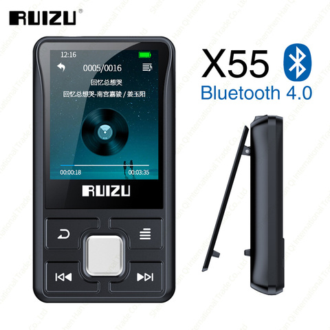 RUIZU X55 Clip Sport Bluetooth MP3 Player 8GB Mini with Screen Support TF Card,FM,Recording,E-Book,Clock,Pedometer Music Player ► Photo 1/6