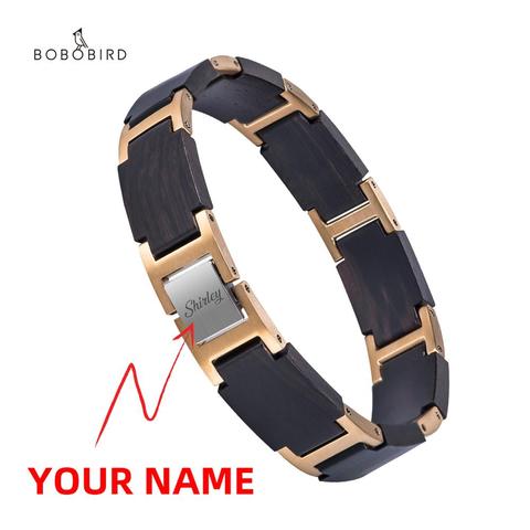 BOBO BIRD Wooden Couple Bracelet Free Customize Men браслеты женские Lover Bangle Gift Box for Men Women Wholesale Dropshipping ► Photo 1/6