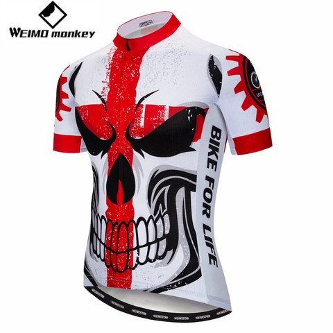 2022 cycling jersey Men's Bike jerseys Mountain MTB Shirts Short sleeve Team Maillot Ciclismo Top Summer wear skull Road clothes ► Photo 1/6