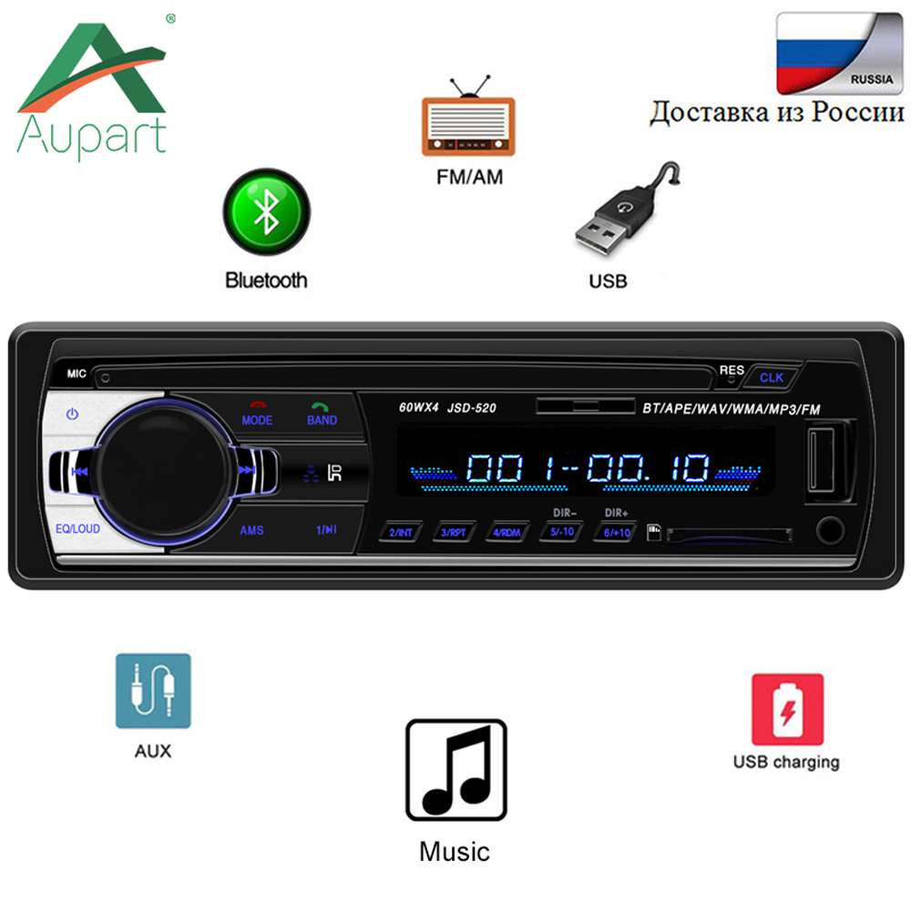 Car Bluetooth Audio Stereo In Dash AM FM Aux Input Receiver with SD USB MP3 