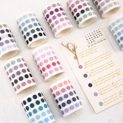 Lovely Dotted Washi Tape 6 m length Basic bullet journal supplies Scrapbooking masking tape Scotch decorative adhesive tape ► Photo 1/5