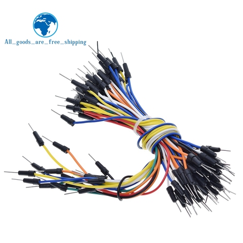TZT 65pcs/Lot New Solderless Flexible Breadboard Jumper wires Cables Bread plate line ► Photo 1/5