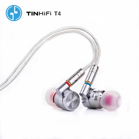 TINHIFI T4 Earphone 10mm CNT Dynamic Driver Bass HIFI Earphone Metal 3.5mm headset MMCX Cable TIN T3 T2 P1 S2 F3 ZSX V90 NO.3 S7 ► Photo 1/6