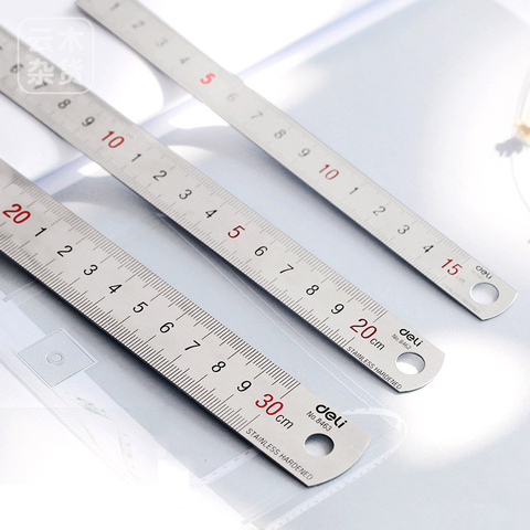 JIANWU 1pc silver 15/20/30cm High quality steel metal ruler Functional mapping toolSchool office Supplies Drawing supplies ► Photo 1/5