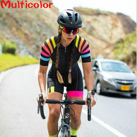 2022 Women's Triathlon Short Sleeve Cycling Jersey Sets Skinsuit Maillot Ropa Ciclismo Bicycle Clothing Bike Clothes Go Jumpsuit ► Photo 1/6