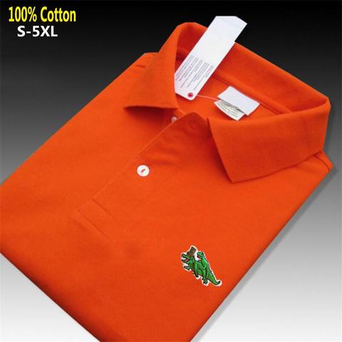 100% Cotton S-5XL Summer New Mens Short Sleeve Polos Shirts Casual Brand Embroidery Logo Mens Lapel Tops Fashion Male Clothes ► Photo 1/6