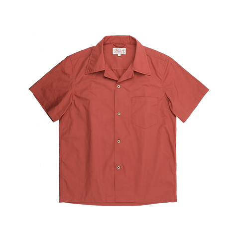 Red Tornado Men Cuban Collar Shirts Retro Plain Short Sleeved Tee Shirts Boxy Fit ► Photo 1/6