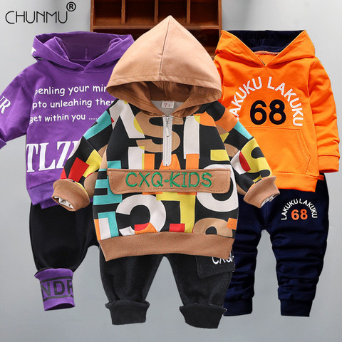 Infantil Baby Boys Suits Newborn Clothing Set Kids Letter Tracksuit Tops Pants Children Spring Boys Outfits Girls sets ► Photo 1/6