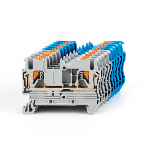 PT2.5 quick wiring arrangement push-in terminal wire connector Din Rail Combined Push In Spring Screwless Terminal Block ► Photo 1/6