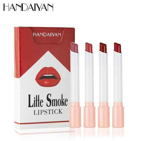 4Pcs Cigarette Lipstick Set Semi Matte Mist Little Smoke Lipstick Long Lasting Waterproof Retro Red Sexy Lipstick Makeup TSLM2 ► Photo 1/6