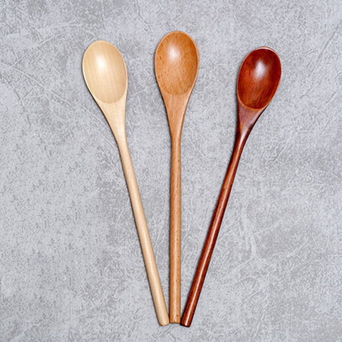 Japanese-Style Long Handle Wooden Spoon Coffee Stirring Rod Tea Dessert Spoon Mixing Soup Spoon Tableware Kitchen Supplies ► Photo 1/6