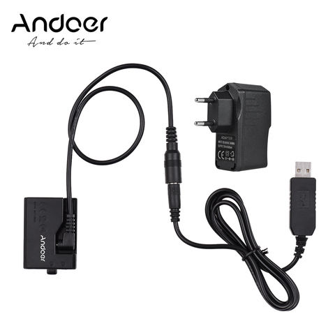 Andoer ACK-E10 5V USB Dummy Battery DC Coupler with Power Adapter for Canon EOS Rebel T3/T5/T7/T100/Kiss X50/1100D/1200D/4000D ► Photo 1/6