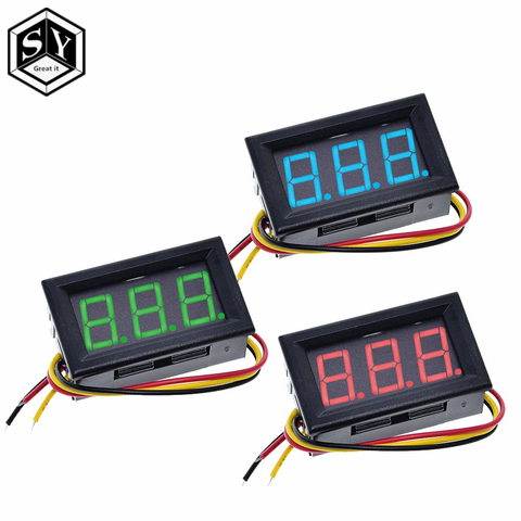 0.56 Inch Mini Red Green Blue LED Display Panel Voltage Meter Voltmeter Home Use Voltage 3 Three Digital DC 4.5V 30V 2 / 3 Wires ► Photo 1/6