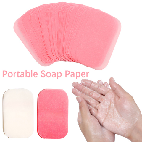 300 Pcs Outdoor Travel Soap Paper Washing Hand Bath Clean Scented Slice Sheets Disposable Boxe Soap Portable Mini Paper Soap ► Photo 1/6